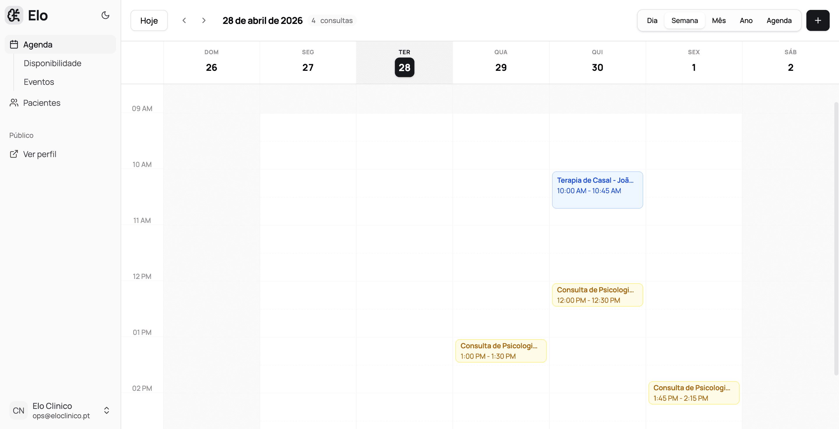 Elo Agenda View